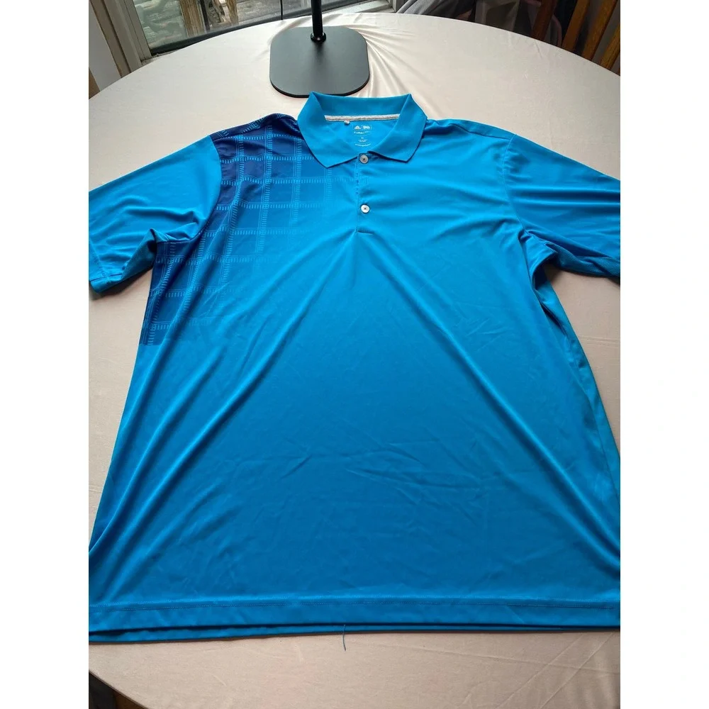 Adidas ClimaCool Mens Golf Polo Shirt Blue Graphic Print XL W46279